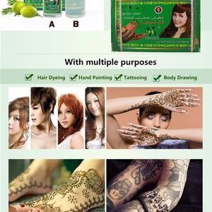 Black Henna Hair Dye,Hand and Body Art Tattoo Kit